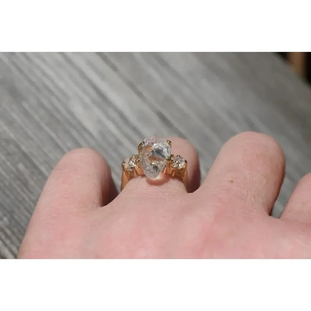 Lake county crystal engagement ring, raw stone jewelry, anniversary gift